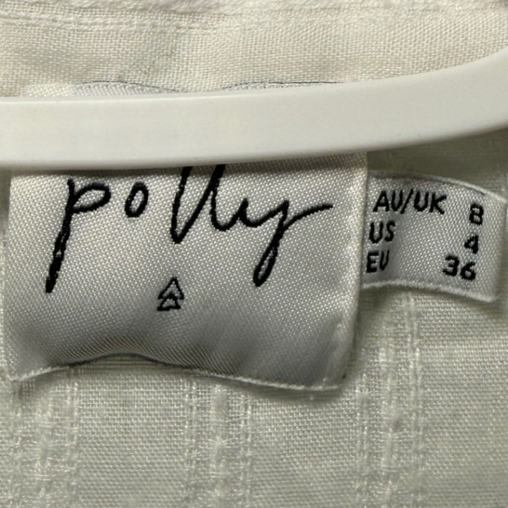 Princess‎ Polly White Button Down Shirt Womens 4 Beachy Nautical Minimalist - Picture 2 of 8